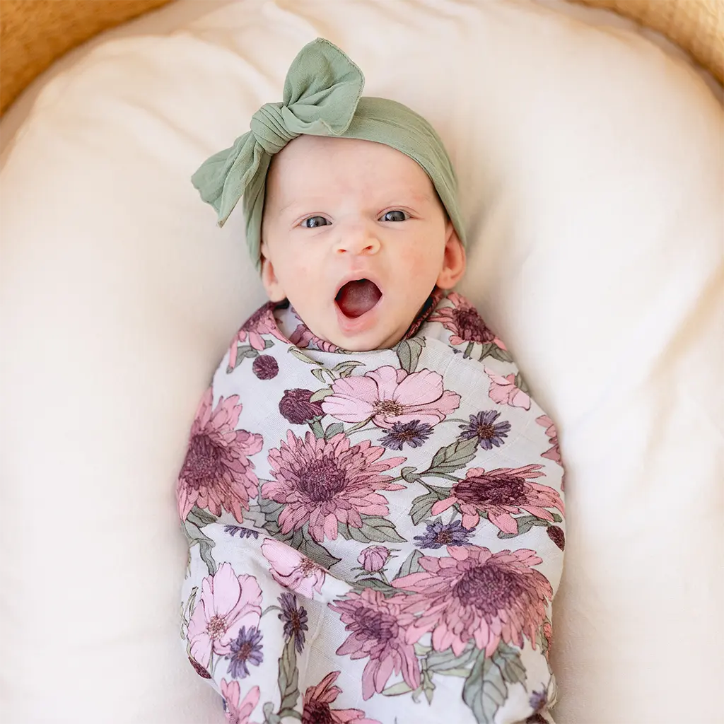 Purple online floral swaddle