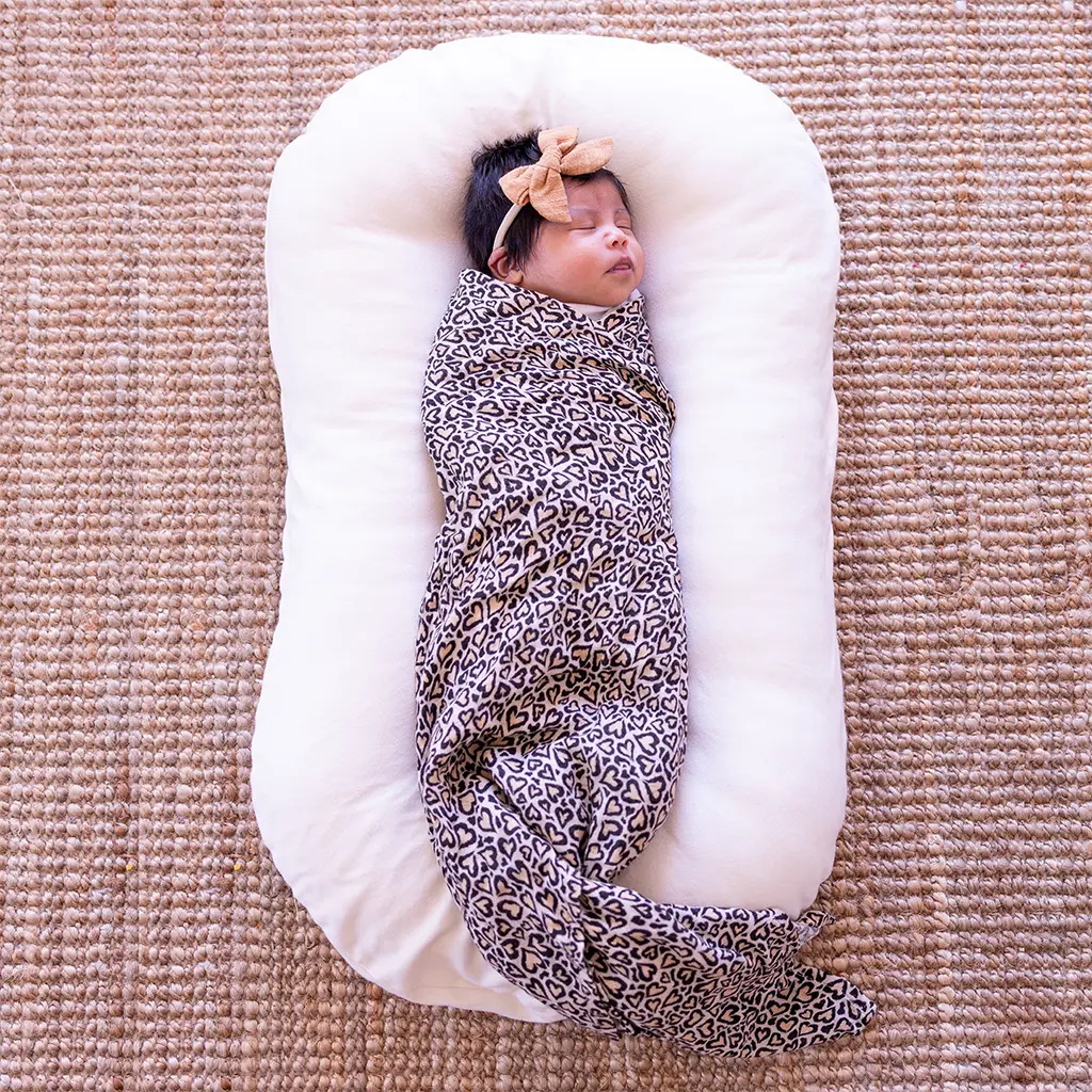Kelly Leopard Print Muslin Swaddle Receiving Blanket – Peachier Goods
