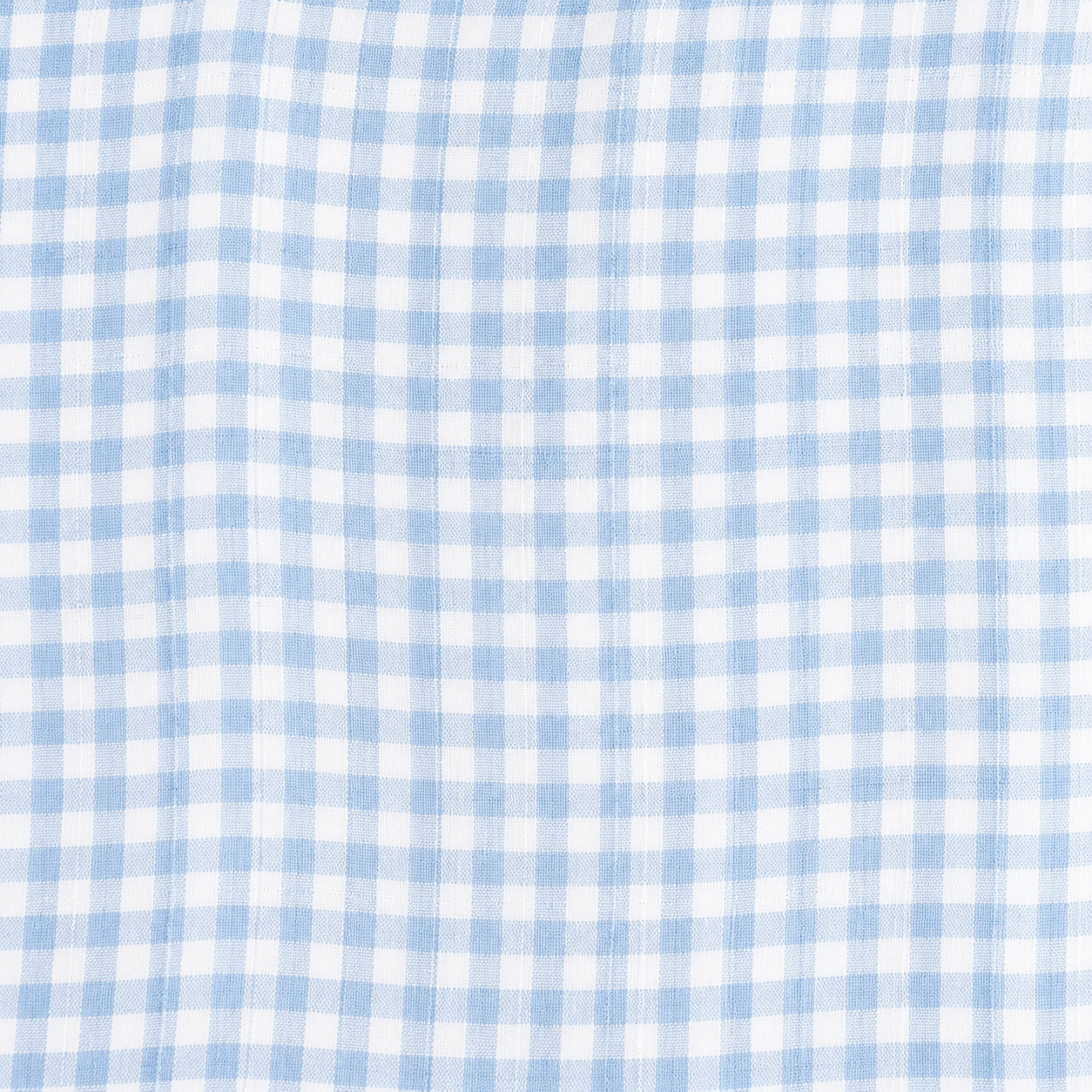 Sky blue gingham organic cotton muslin baby swaddle blanket