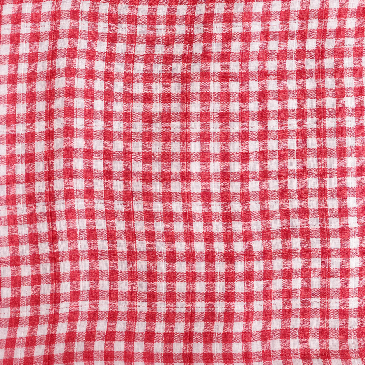 Cherry red gingham organic cotton muslin baby swaddle blanket