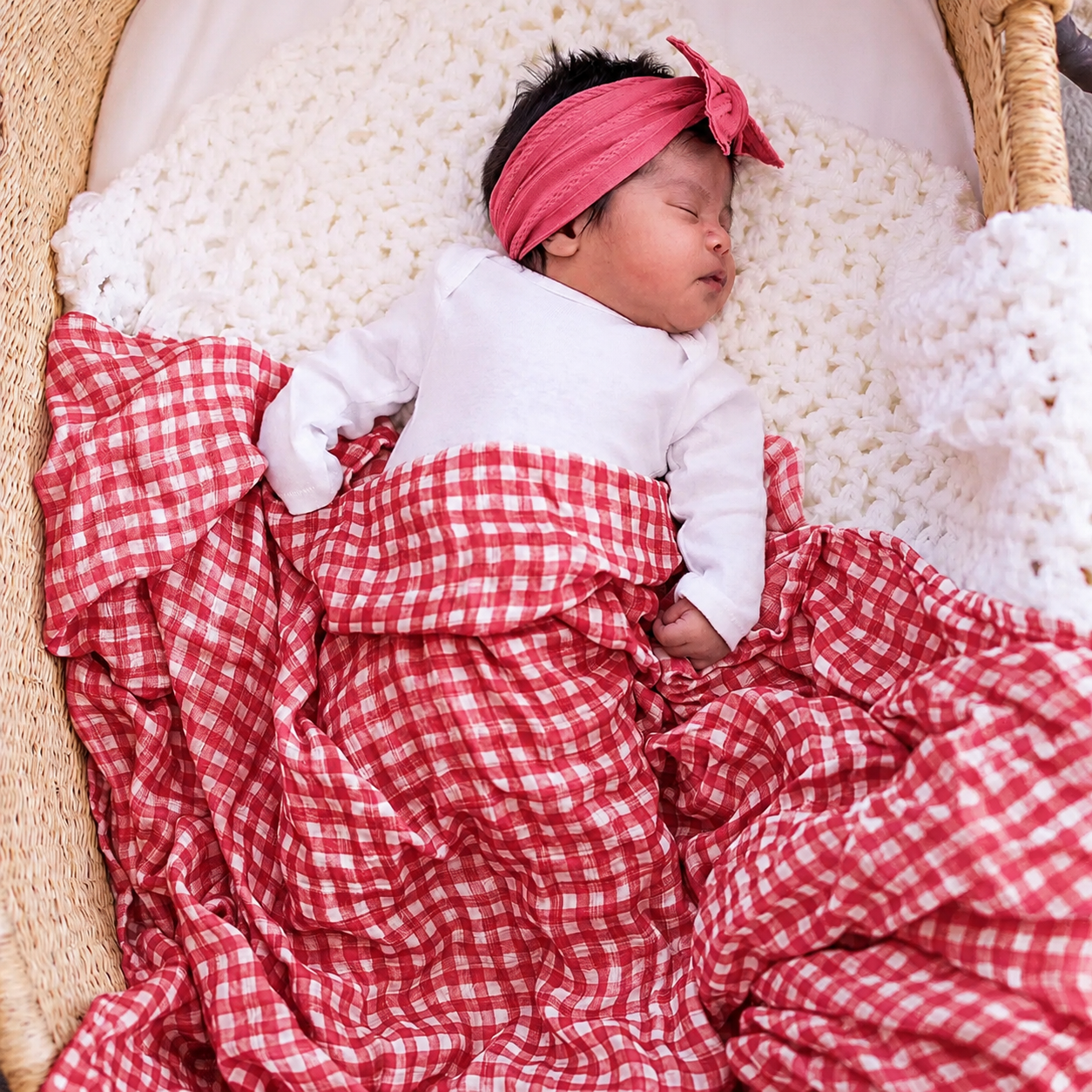 Red Gingham Swaddle - main product photo