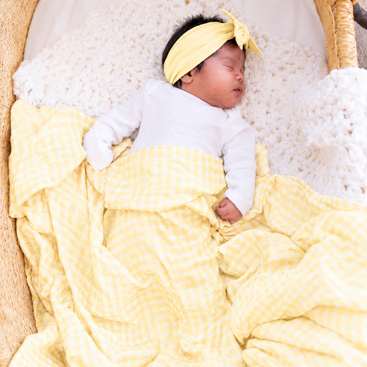 Yellow Gingham Swaddle - main product photo