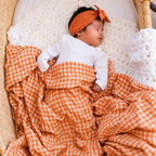 Orange Gingham Swaddle - main product photo