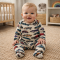 Axel vintage car print TENCEL Modal baby pajamas, long sleeve footie sleep set for boys