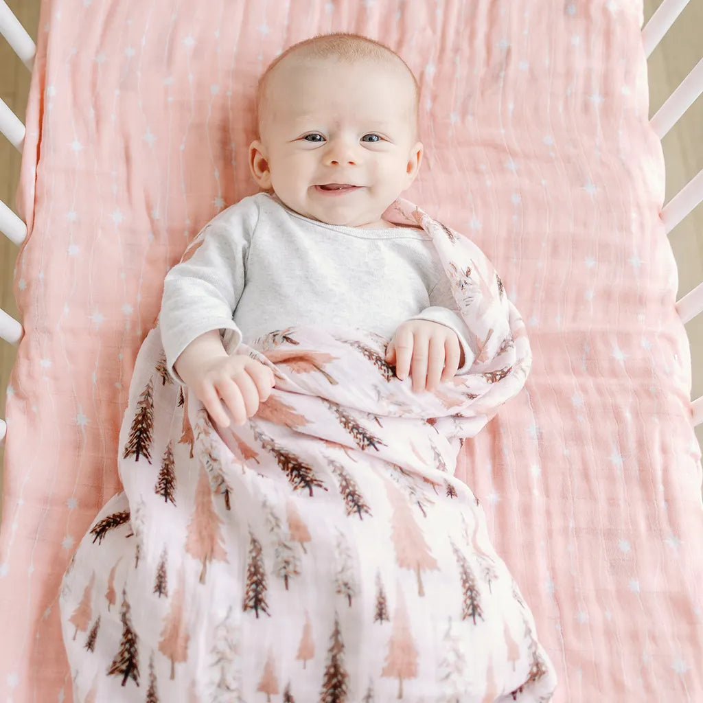 Celeste & Nova Pink Christmas Blanket