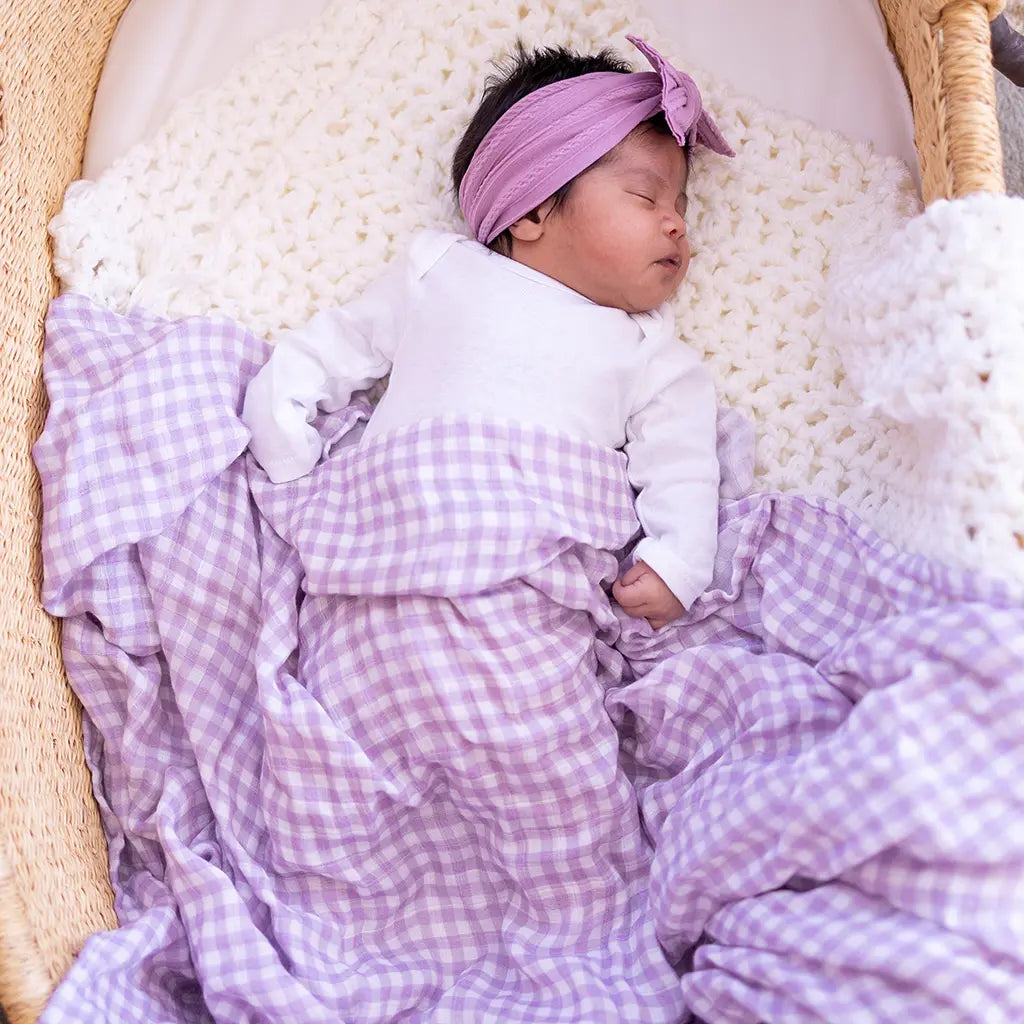 Lilac Gingham Swaddle