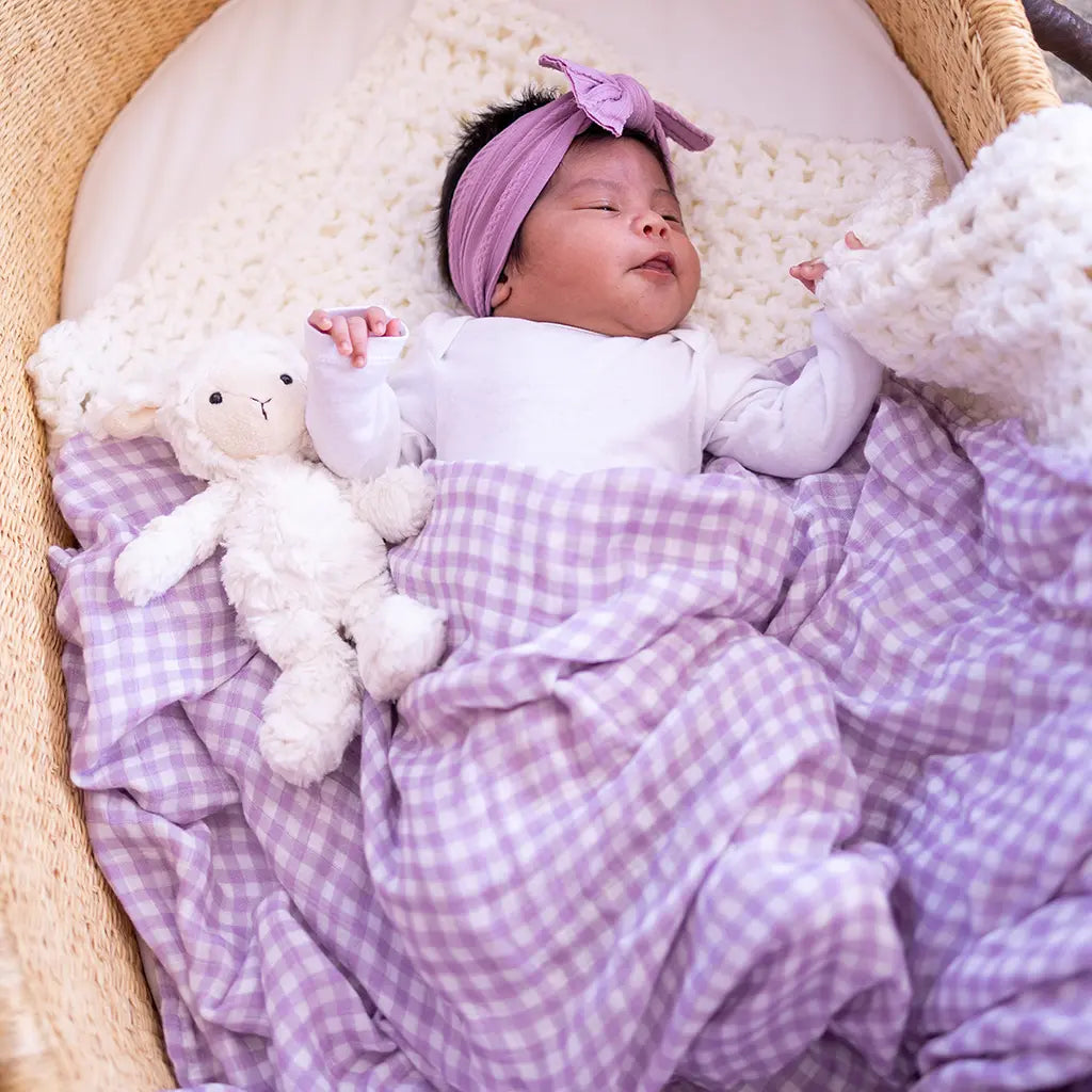 Lilac Gingham Swaddle